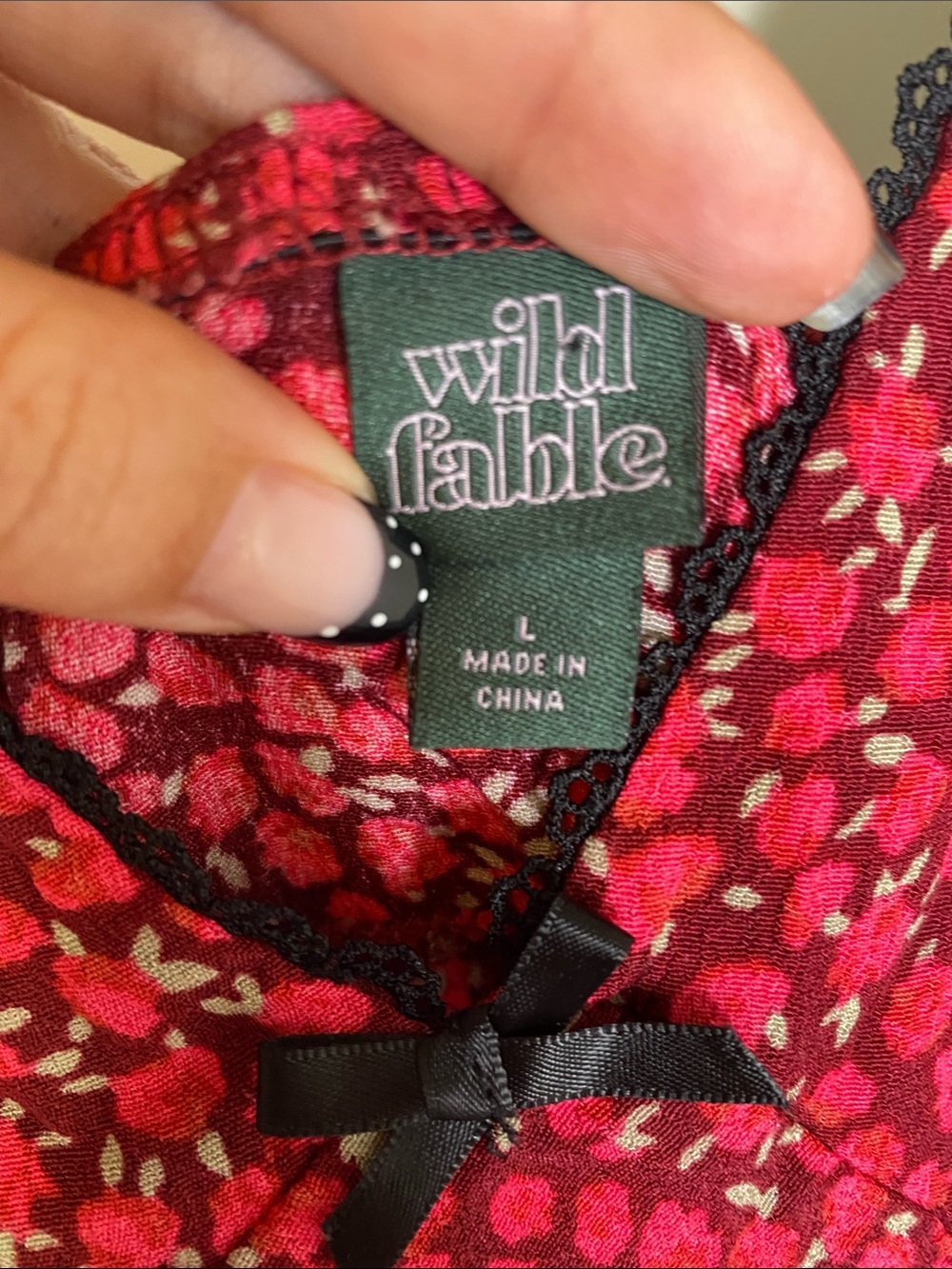 wild fable Red and Pink Cottagecore Floral Slip Dress - Picture 2 of 4